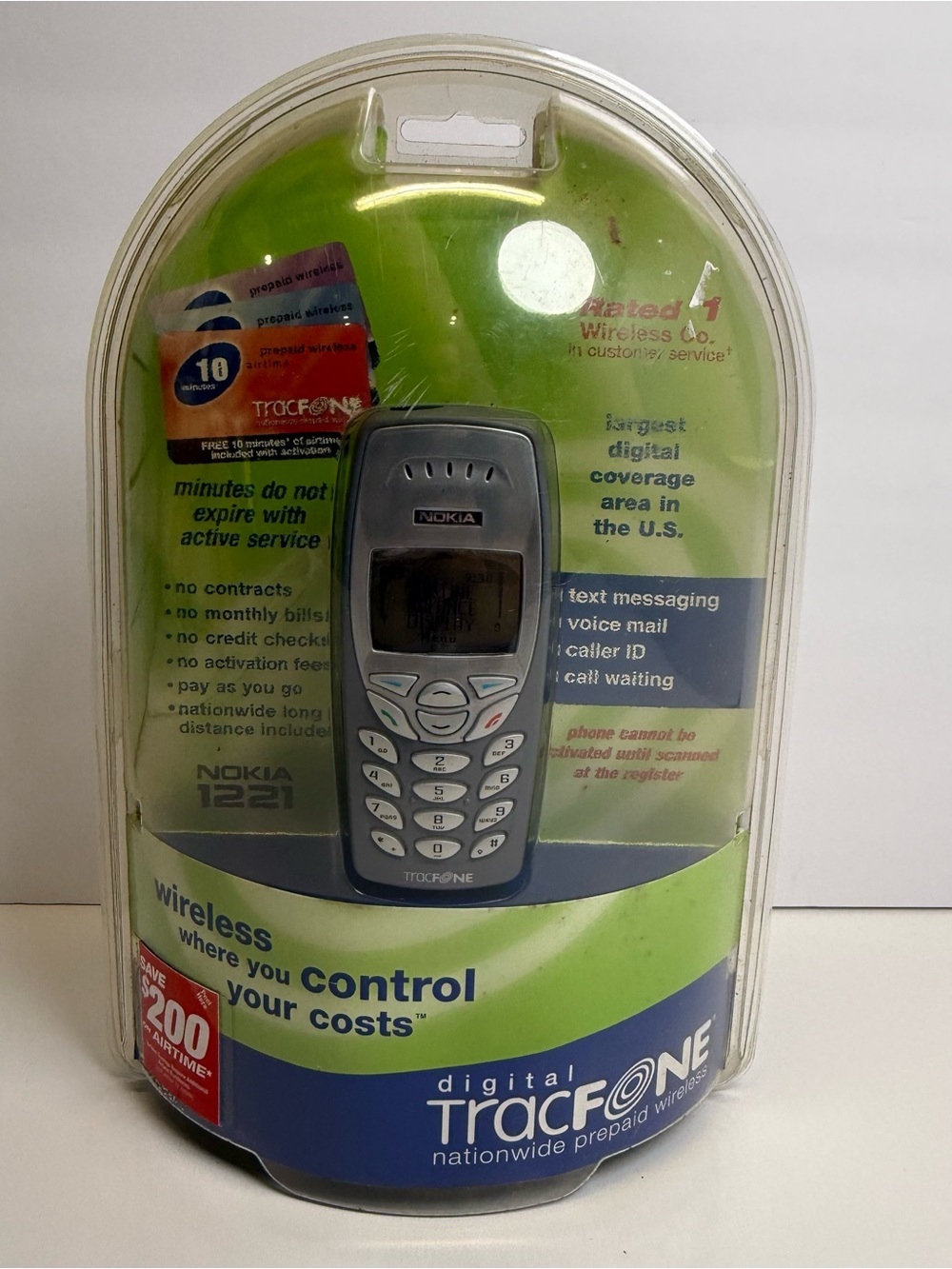 Nokia 1221 Digital Tracfone Cell Phone New Sealed in Package Vintage Rare